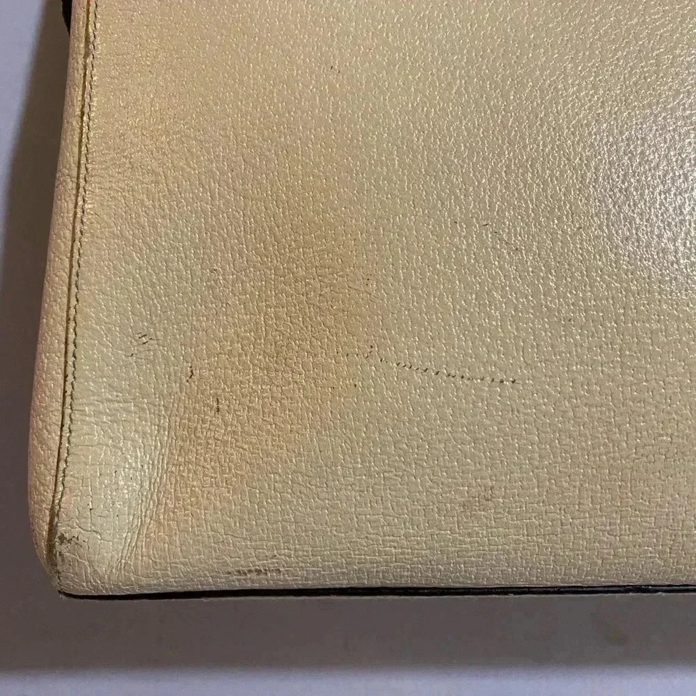 Prada  vintage beige cream leather handle handbag